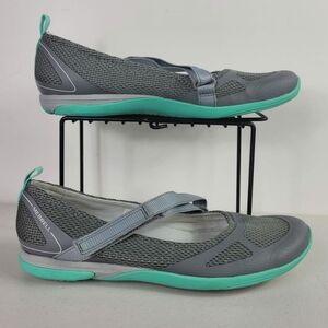 MERRELL Castle Rock Mary Jane Slip On Flat Shoes Walk Gray Teal Sz US 7